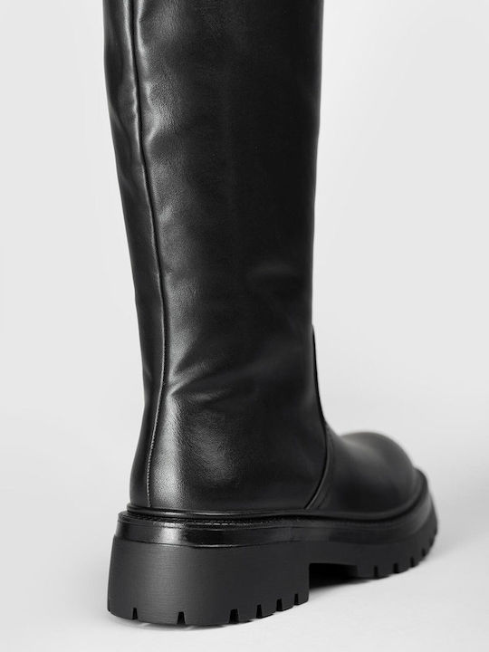 Damenstiefel mit Mittelhohem Absatz in Schwarz