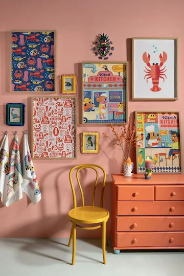 Kitsch Kitchen Sealife Lobster Πετσέτα Κουζίνας από 100% Βαμβάκι 50x70cm