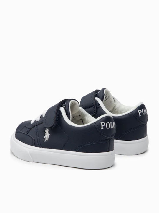 Polo Kids Sneakers with Hoop & Loop Closure Navy Blue