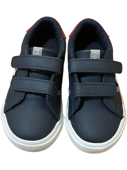Polo Kids Sneakers with Hoop & Loop Closure Navy Blue