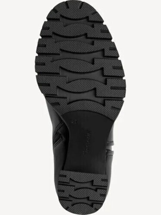 Leder Damen Stiefeletten Schwarz