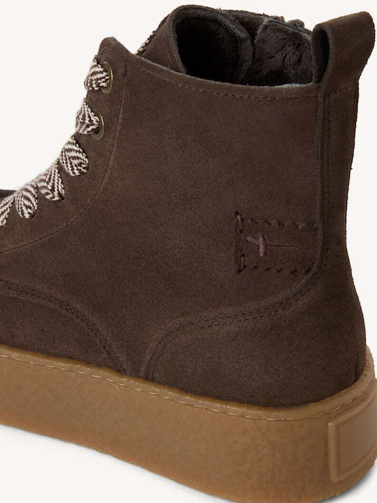 Leder Damen Stiefeletten Braun