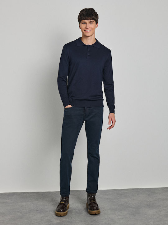Herren Jeanshosen Schlank Fit Blau