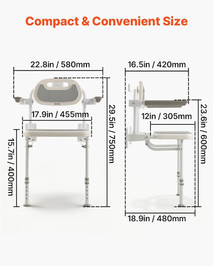 Vevor Vevor Toilettenstuhl mit Rückenlehne