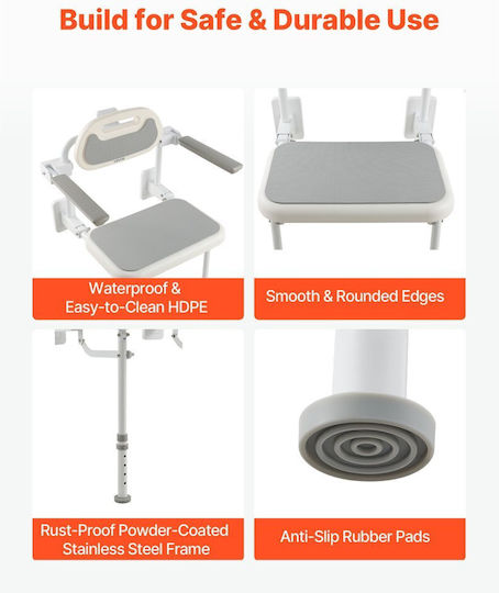 Vevor Vevor Toilettenstuhl mit Rückenlehne