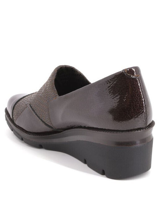 Leather Women's Loafers In Brown Colour
