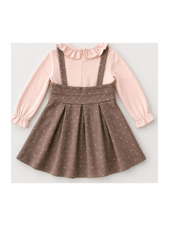 Mädchenkleid Polka Dot Braun