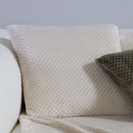 Nef-Nef Homeware Sofa Cushion Nef Fleece Ecru 45x45cm