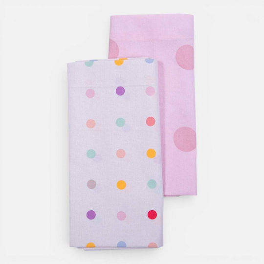 Nef-Nef Homeware Set Baby Cradle Sheets Cotton Baby Dots Ecru 70x70cm 2pcs