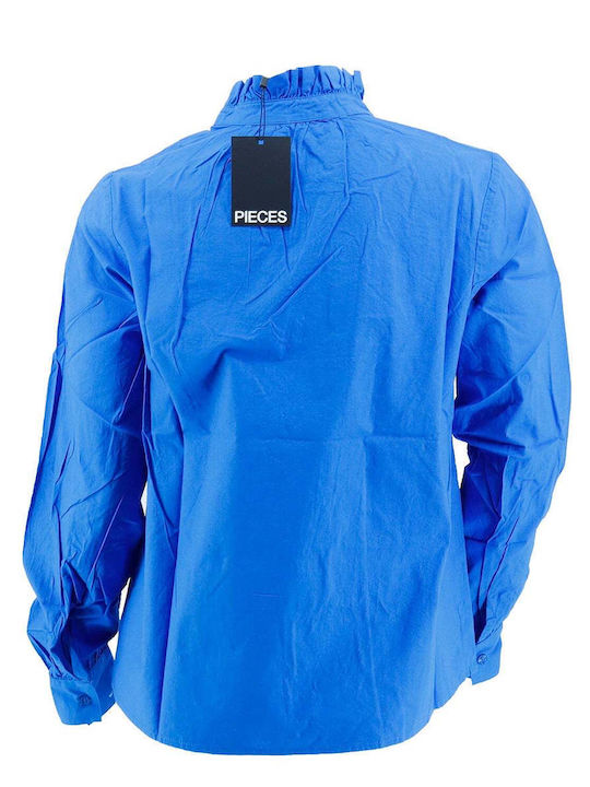 Langärmeliges Damenhemden Blau