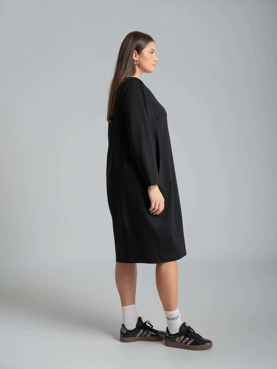 Summer Midi T-Shirt Dress Black