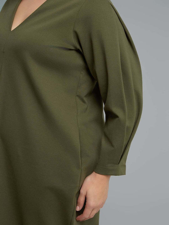 Καλοκαιρινό Midi T-shirt Φόρεμα Χακί