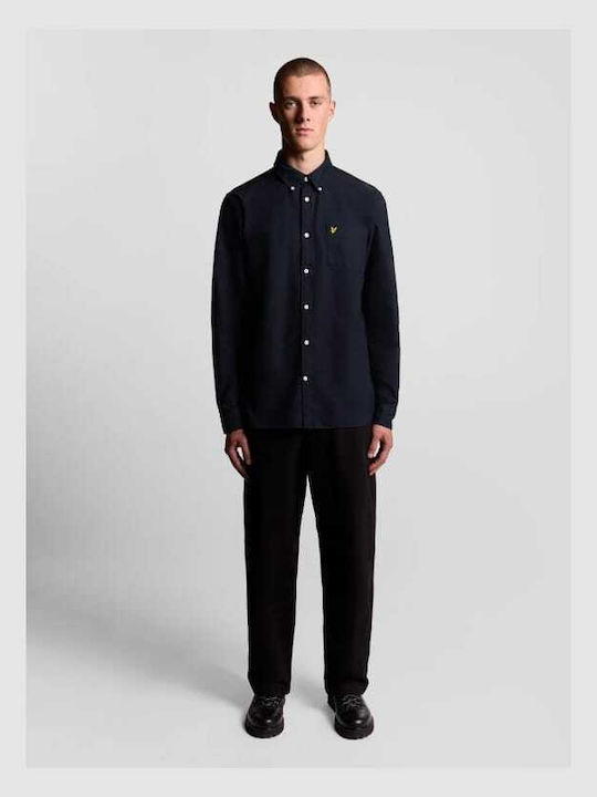 Long Sleeve Shirt in Wide Line Dark Navy