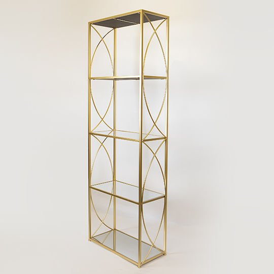 Βιβλιοθήκη Χρυσό Gold 61x28x177εκ.