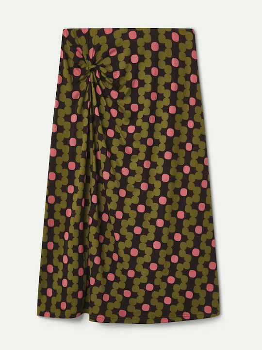 High Waist Midi Skirt Multicolour