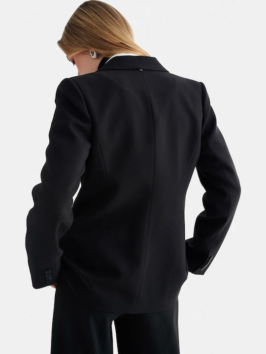 attrattivo Women's Double Breasted Blazer Black