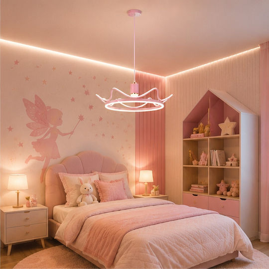 Einfaches Kinderzimmer-Deckenleuchte Hängend 35W mit E27-Fassung Rosa 50cm