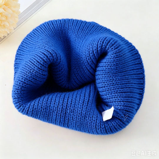 Beanie Unisex Strickmütze in Blau Farbe