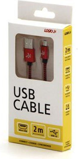 Logo Collection Geflochten USB 2.0 auf Micro-USB-Kabel Schwarz 1m 1Stück