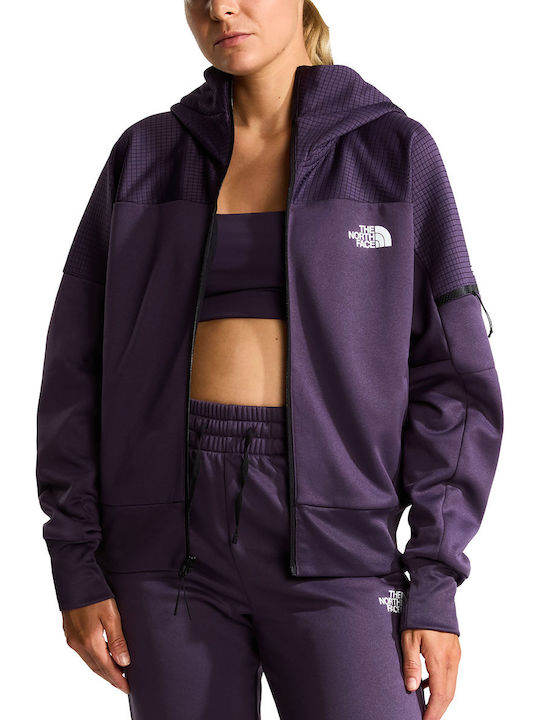 Women's Hooded Sweatshirt Cardigan Purple