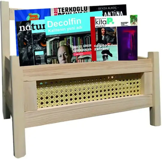 Bibliotecă de Pardoseală Din Lemn Bej 49x41x28cm