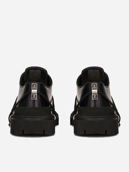 Dolce & Gabbana Δερμάτινα Ανδρικά Casual Παπούτσια Μαύρα Dolce & Gabbana Δερμάτινα Ανδρικά Casual Παπούτσια Μαύρα