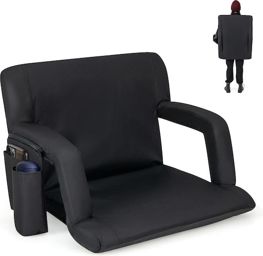 Costway Strandstuhl Schwarz 44.5x50.8x62.2cm