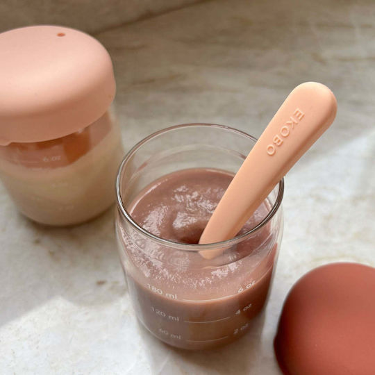 Ekobo Kunststoff Kinderlebensmittelbehälter Abendessen-Set 0.18Liter Rosa / Terrakotta