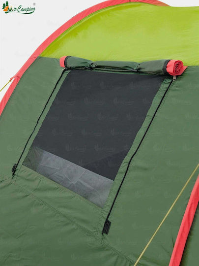 Cort Camping Tunel Verde 4 Anotimpuri pentru 3 Persoane 370x220x150cm