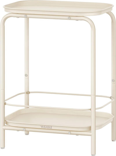 Masă laterală Rectangulară Metalică Cream L40xL30xÎ56cm