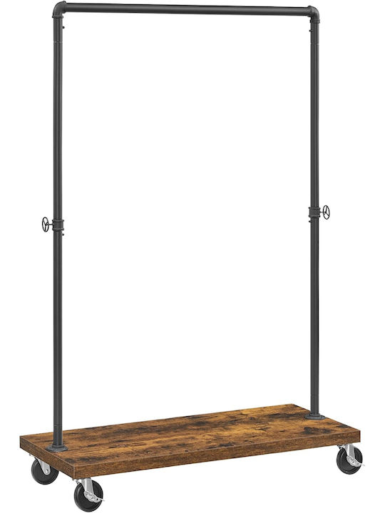 Vasagle Cu Roți Rack Pentru Îmbrăcăminte Din Metal Maro 104x40x162cm