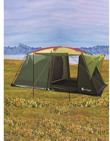 Cort Camping Verde cu Dublu Material 4 Anotimpuri pentru 4 Persoane 260x220x210cm