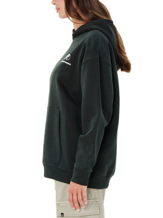 Long Women's Hooded Sweatshirt Black