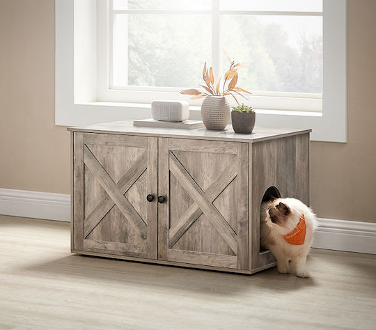 Feandrea Grey Cat Toilet W80 x D53 x H50cm