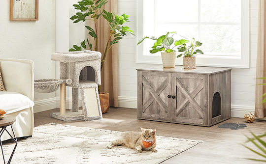 Feandrea Grey Cat Toilet W80 x D53 x H50cm