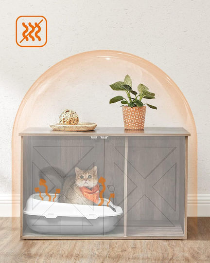 Feandrea Grey Cat Toilet W80 x D53 x H50cm