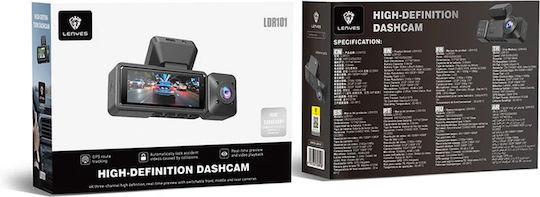 Lenyes LDR101 Autodigitale Videorekorder Set für Auto 4K mit Bildschirm WLAN GPS und Rückfahrkamera