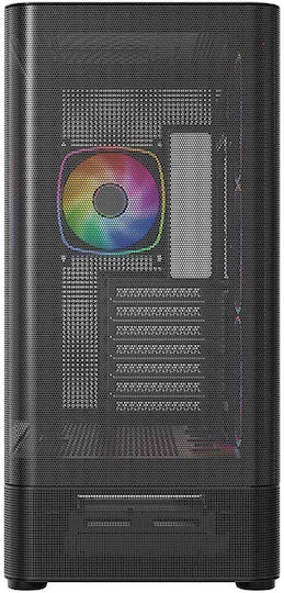 Modecom Volcano AQ300 Gaming Midi Tower Computer Case with Side Window and ARGB Lighting Black