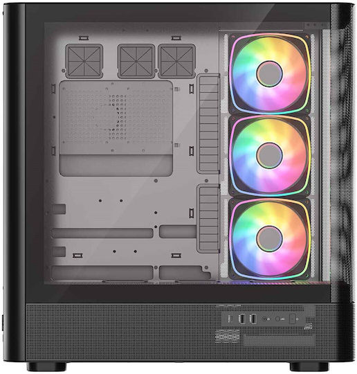 Modecom Volcano AQ300 Gaming Midi Tower Computer Case with Side Window and ARGB Lighting Black