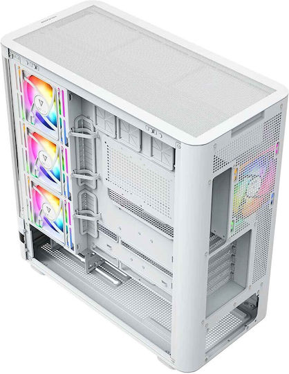 Modecom Volcano AQ100 Gaming Midi Tower Computer Case with Side Window and ARGB Lighting White