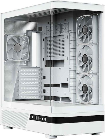 Modecom Volcano AQ100 Gaming Midi Tower Computer Case with Side Window and ARGB Lighting White