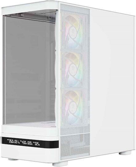 Volcano AQ200 Gaming Midi Tower Carcasă PC cu Deschidere Laterală Albă
