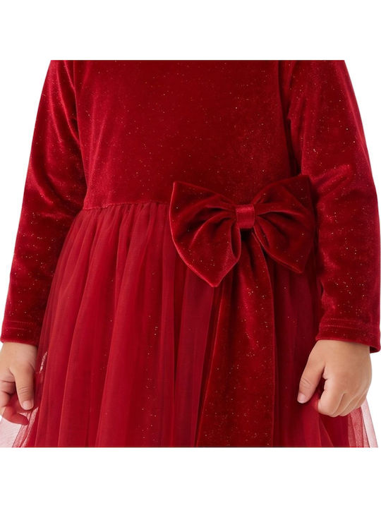 Girls Dress Tulle Set with Accessories Burgundy