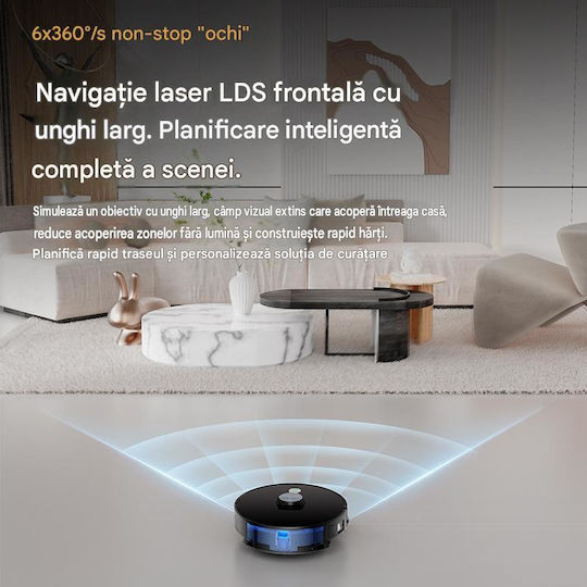 SmartClean A8S Aspirator Robot cu Cartografiere Laser și Putere de Aspirație 4500Pa Albă