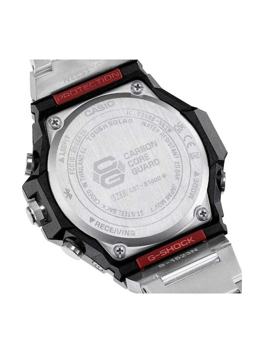 Casio Мъжки часовник Хронограф Слънчев със Сребрист Стоманен Браслет