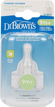 Dr. Brown's Silicone Fast Flow Bottle Teats for 9+ Months 2 Pieces