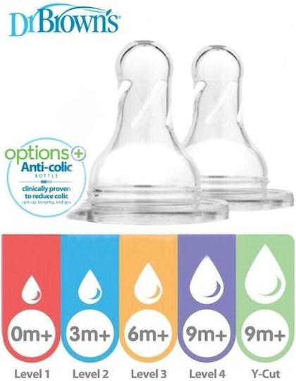 Dr. Brown's Silicone Fast Flow Bottle Teats for 9+ Months 2 Pieces