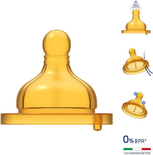 Chicco Original Touch Θηλές από Καουτσούκ Κανονικής Ροής για 0+ μηνών 2τμχ