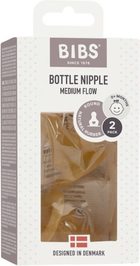 Bibs Rubber Baby Bottle Teats Slow Flow for 2+ months 2pcs