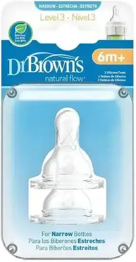 Dr. Brown's Dr Brown's Flaschenwarzen aus Silikon für 6+ Monate No 332 2 Stück